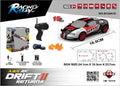 سيارة دريفت RC Racing Rally سوداء وحمراء مع ريموت وأقماع لعب