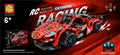 سيارة سباق حمراء من مكعبات التركيب RC Extreme Racing مع ريموت