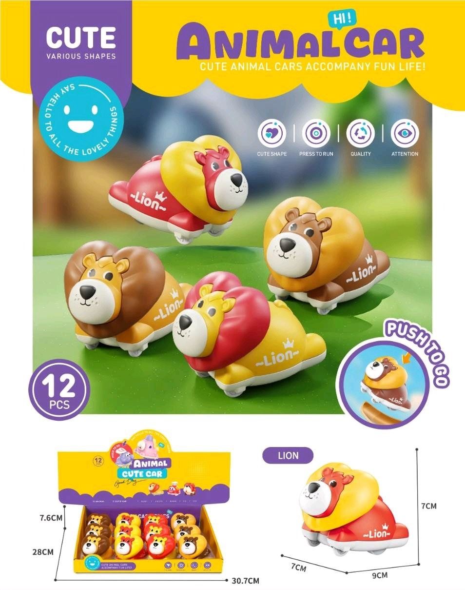 Lion Animal Push and Go Car
