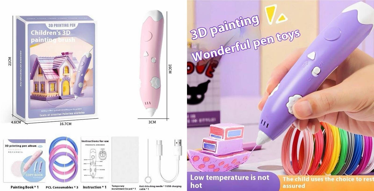Children's 3D Printing Pen Set with Filament and Painting Book