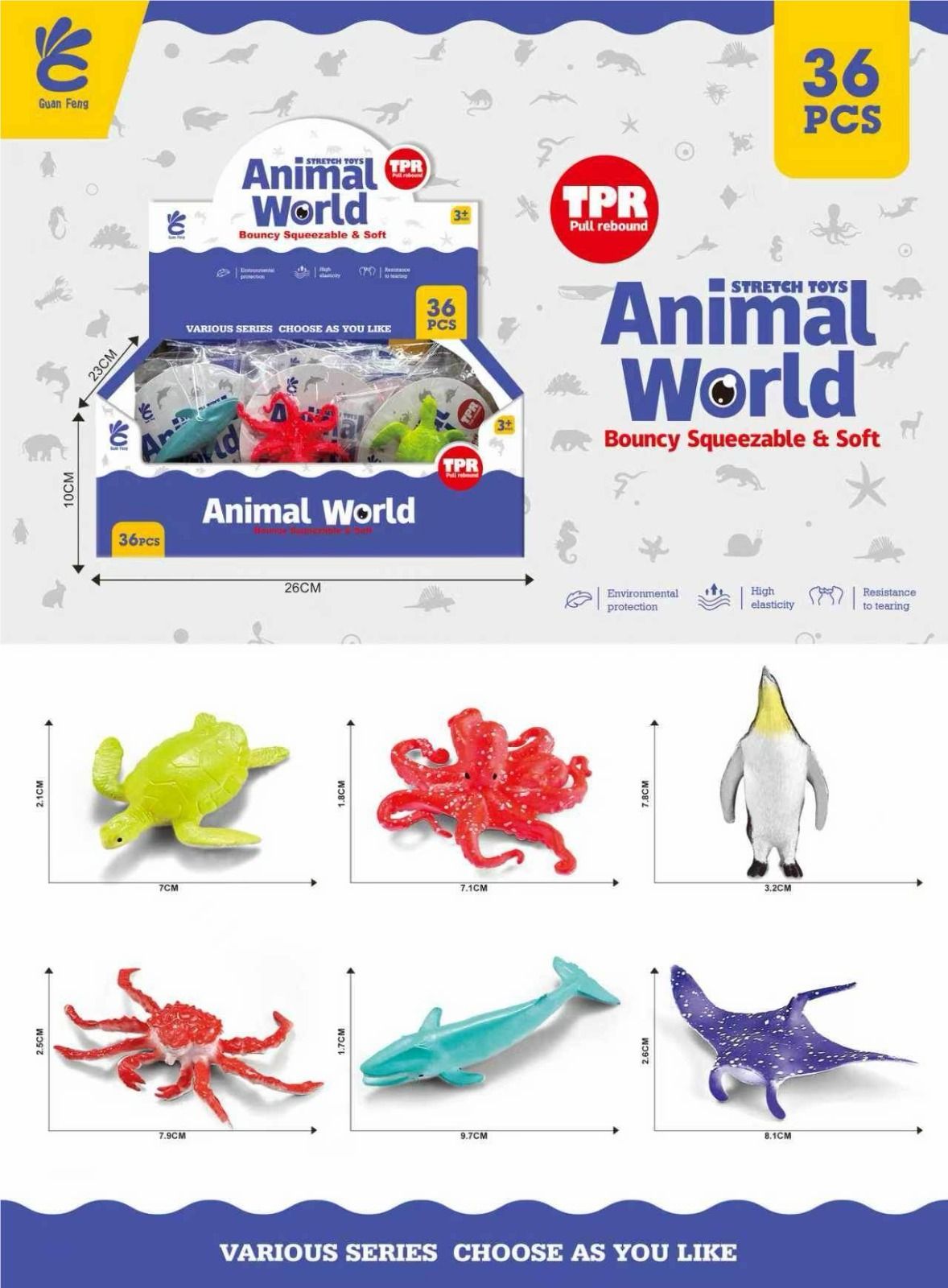 Guan Feng Animal World Stretchy Sea Animal Toy