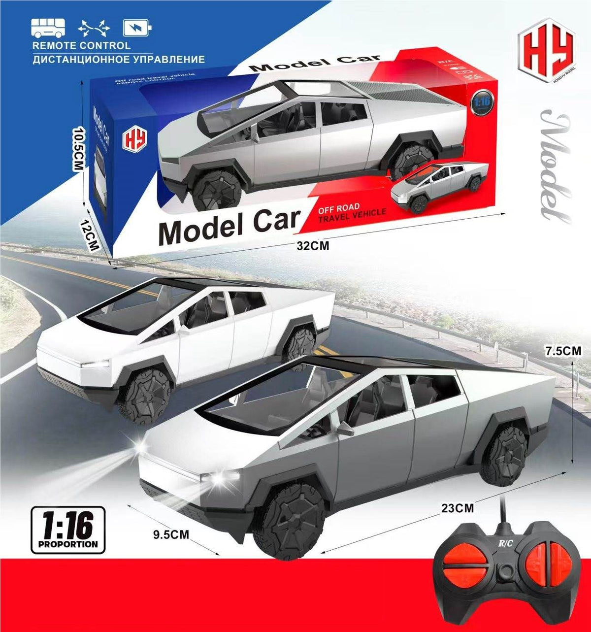 HONGYU MODEL Remote Control Off Road Pickup Truck, 1:16 Scale