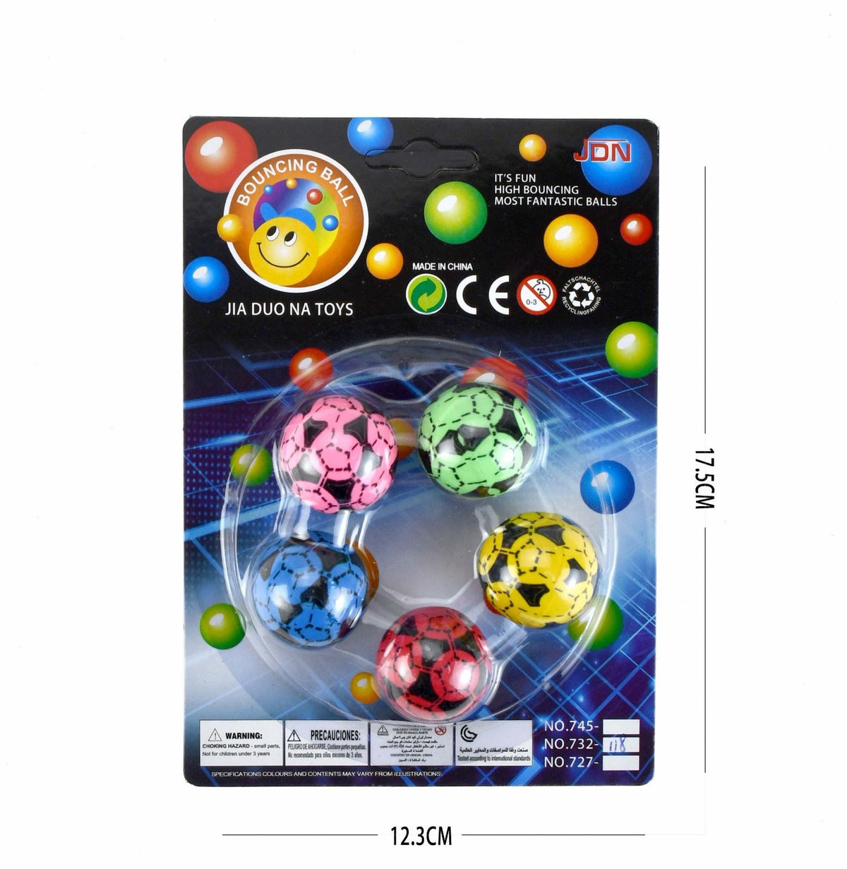 JDN Bouncing Balls Football Print, 5 on a Card