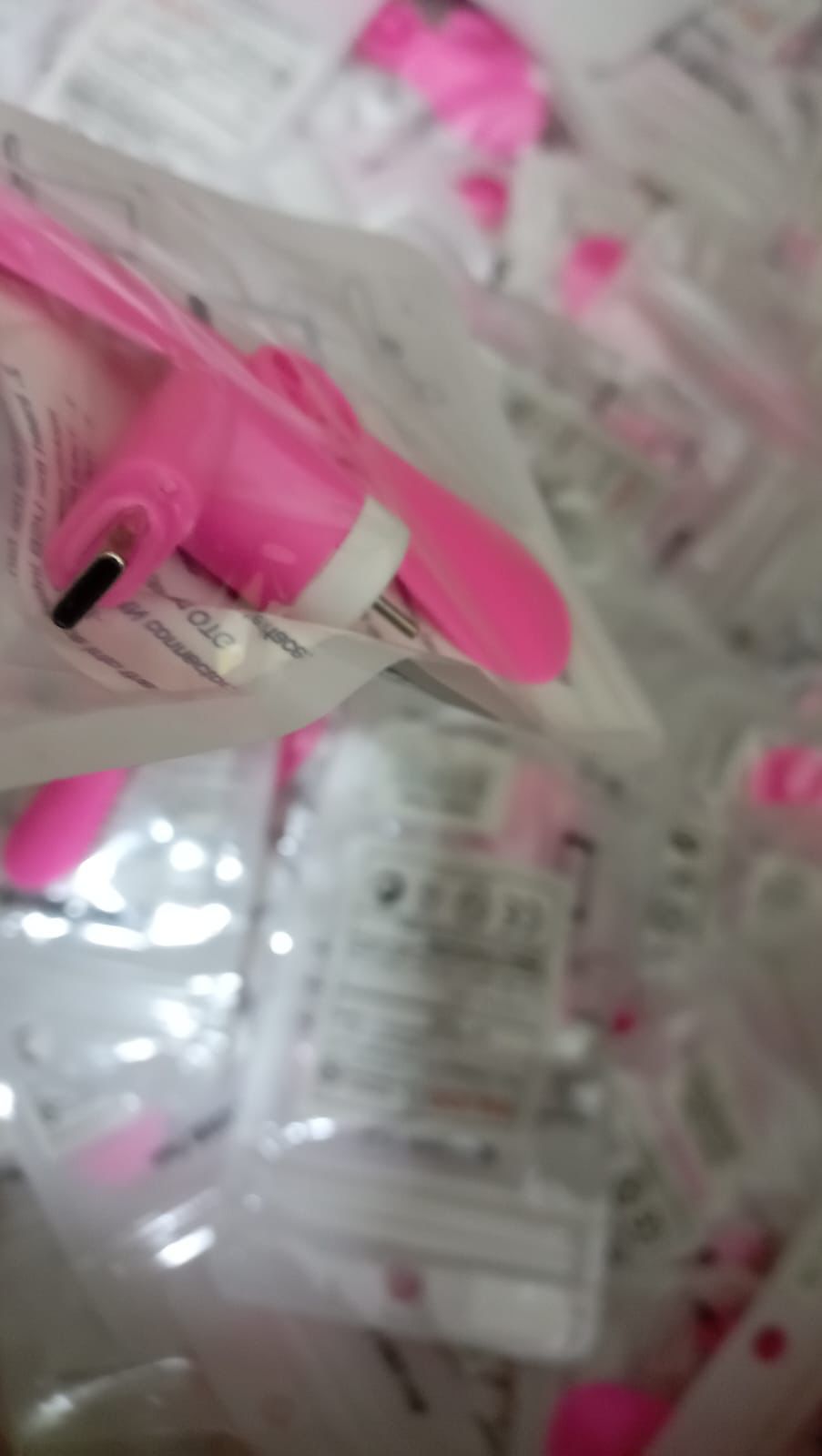 Pink Mini Phone Fan with USB C Plug