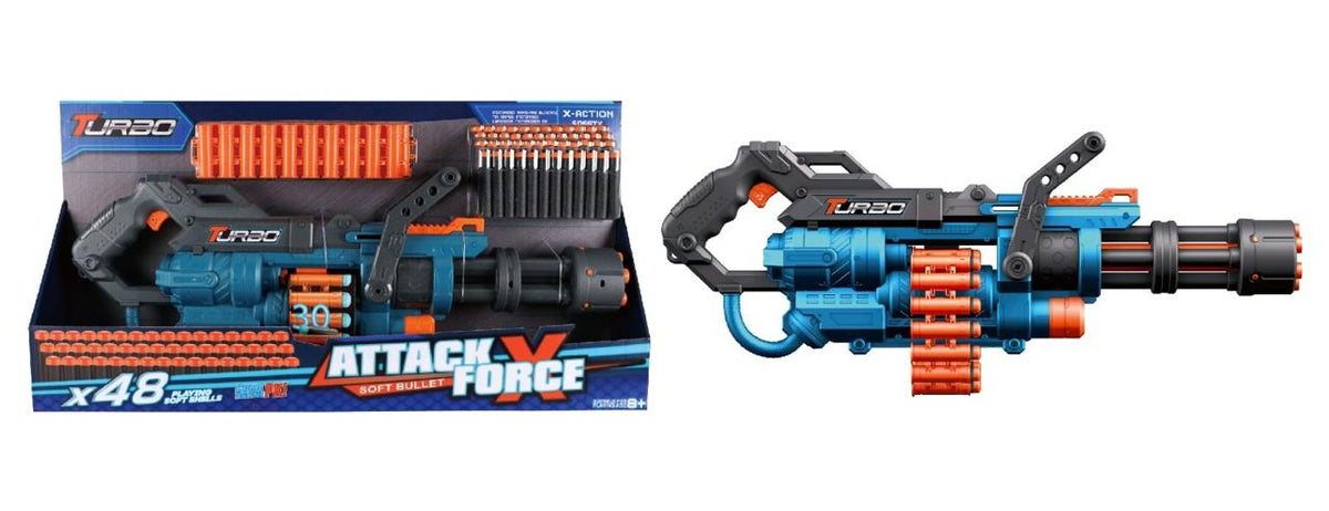 Turbo Attack Force X Soft Bullet Blaster with 48 Darts