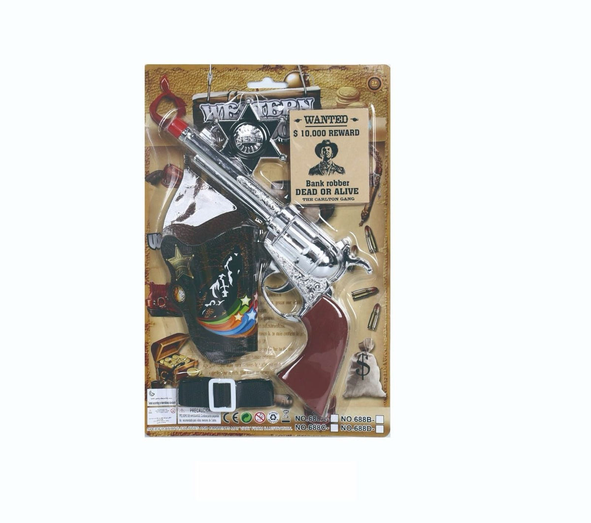 Western Cowboy Toy Gun Set with Holster and Sheriff Badge