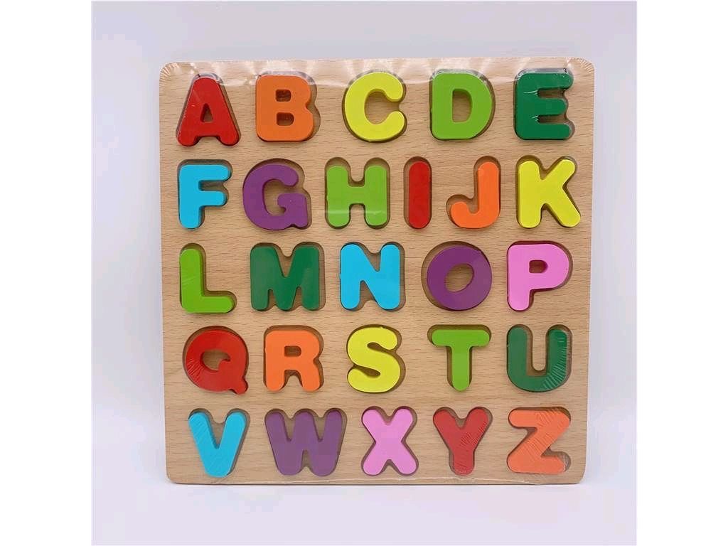 Wooden Alphabet Puzzle Board, A to Z Chunky Letters
